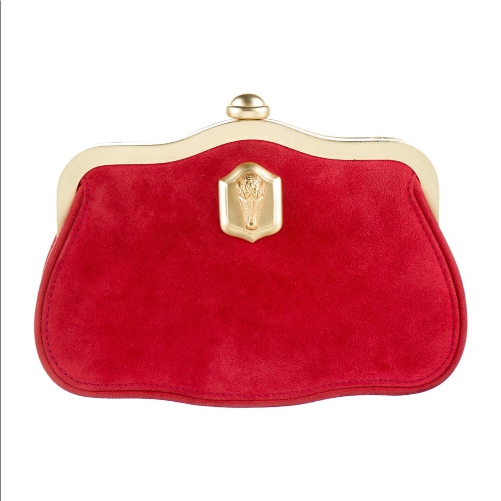 Red suede vintage Kieselstein cord evening bag